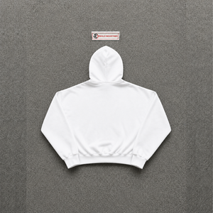 Sweat à capuche zippé oversize blanc en coton, coupe décontractée, pour le quotidien, le streetwear et un style décontracté oversize. - Product Image 6