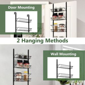 Organizador de despensa para colgar sobre la puerta con 6 cestas y gancho ajustable para almacenamiento de ropa en la cocina y el baño - Product Image 3