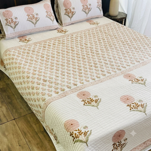 Premium Hand Block Printed Cotton Bedcover Indian Handmade <b>Bedspread</b> for Home & Hotel - Product Image 1