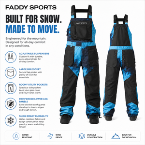 Premium <b>Waterproof</b> Insulated Men Women Ski Bib Pants Windproof Winter Snowboard <b>Overalls</b> Breathable Outdoor Snow Gear Cargo Ski - Product Image 5