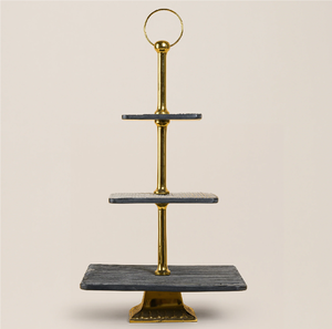 Royal Designer <b>Marble</b> <b>Cake</b> <b>Stand</b> 3 Tier <b>Stand</b> Square Shape <b>Marble</b> Round Tabletop Round <b>Cake</b> <b>Stand</b> Elegant - Product Image 1