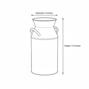 Maceta de Metal Galvanizado Estilo Rústico Vintage, Florero Retro Antiguo, Porta Flores de Granja, Color Blanco Leche - Product Image 6