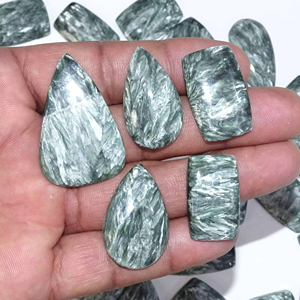 Cabujón de Serafinita de Alta Calidad al por Mayor, Piedra Preciosa de Cuarzo Natural Suelta para Fabricación de Joyas, Tamaños Personalizables de 10-60 mm - Product Image 6