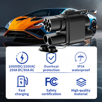 Nouvel adaptateur CCS2 vers CCS1 avec interrupteur 250A DC 80A AC double mode certifié CE TUV FCC étanche IP54 vente en gros d'usine
