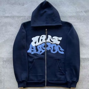 Sudadera con capucha con cremallera personalizada de alta calidad, doble capa, hombro caído, peso pesado, sudaderas con cremallera de gran tamaño, Sudadera con capucha de lana de algodón - Product Image 5