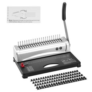 Rilegatrice Manuale a Pettine con 21 Fori, Capacità 450 Fogli, 100 Pezzi, Rilegatrice per Libri con Spina da 3/8FT - Product Image 1