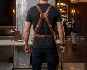 Delantal de Cuero Genuino para Camareros de Restaurantes y Bistrós de Alta Gama - Uniforme Profesional para Personal de Servicio con Protección Antiolores - Product Image 2
