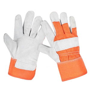 Guantes de Trabajo de Soldadura de Cuero Vacuno de Primera Calidad con Logotipo Personalizado, Palma de Cuero Vacuno Dividido, Dorso de Tela Twill y Puño Reforzado con Goma - Product Image 2