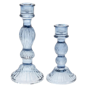 Elegantes Portavelas de Vidrio Azul Marino, Centros de Mesa Decorativos para Decoración Moderna del Hogar y Bodas - Product Image 1