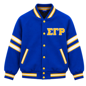 Chaqueta Bomber para Mujer Sigma Gamma Rho, Prenda Exterior Personalizada con Letras Griegas, Chaqueta de Moda Casual con Cierre Frontal, OEM ODM Venta al Por Mayor - Product Image 1