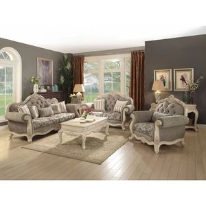 Royal Luxury Solid Teak Wood Chesterfield <b>Sofa</b> Set Midcentury Modern 6 Seater Carved Fabric Coffee <b>Side</b> <b>Table</b> Living Room - Product Image 1