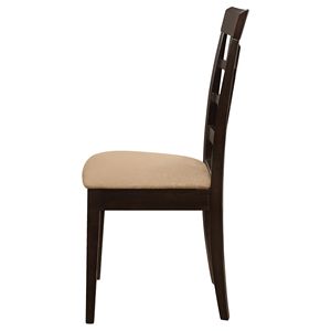 Juego de 2 sillas de comedor con respaldo de celosía en color capuchino y beige - Product Image 6