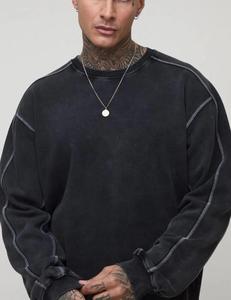 Sweat-shirts à capuche pour hommes, sweat-shirts unis en coton 100% à col rond pour hommes, nouveaux sweat-shirts tendance - Product Image 5