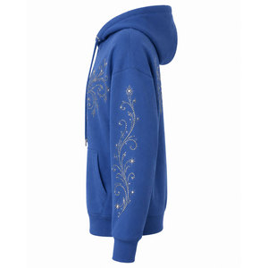 Sweat à capuche personnalisé avec strass, vente en gros, design unisexe surdimensionné avec cristaux, vêtement streetwear de mode haut de gamme - Product Image 2
