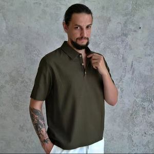 <b>POLO</b> Men's <b>Linen</b> <b>Shirt</b> <b>Linen</b> <b>Polo</b> tshirt <b>Linen</b> t-<b>shirt</b> for men Organic Flax t-<b>shirt</b> <b>Linen</b> Men's T-<b>shirt</b> Summer <b>shirt</b> <b>Linen</b> - Product Image 4