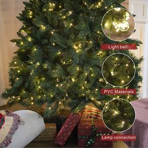 Árbol de Navidad Clásico de 6 Pies con 450 Luces LED Blanco Cálido y 8 Funciones - Product Image 5