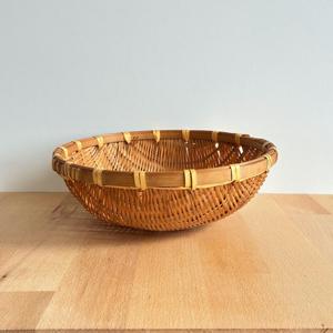 Vintage Woven Bamboo Winnowing Basket Reed Fruit Bowl <b>Colander</b> Harvest Basket Mid Century Home Decor Wholesale Supplier Manufact - Product Image 2