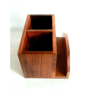 Modern Wood Utensil <b>Caddy</b> <b>Table</b> Countertop Cutlery Spoon Holder Multi Compartment Flatware Organizer Box for Home Dining <b>Caddy</b> - Product Image 2