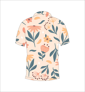 เสื้อโปโลผู้ชายลายดอกไม้เขตร้อนสีพาสเทล พิมพ์ลายทั่วตัว แขนสั้น สไตล์ลำลอง สำหรับเล่นกอล์ฟ - Product Image 3