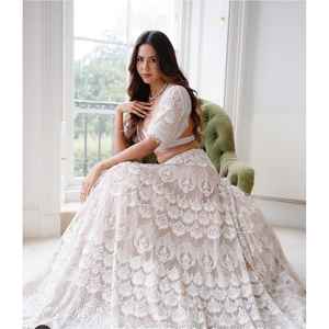 Designer Party Wear Lehenga Choli avec broderie de fil Taille de travail 2XL - Product Image 4