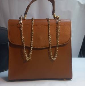 Vintage Genuine Leather Women <b>Handbag</b> <b>Chain</b> <b>Strap</b> Flap Purse Custom Logo Daily Outdoor Bag - Product Image 1