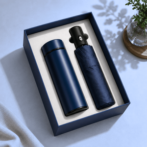 Ensemble cadeau personnalisé pour employés : Bouteille isotherme et parapluie gravés au laser, impression UV pour cadeaux d'entreprise, vente en gros, faible MOQ - Product Image 2