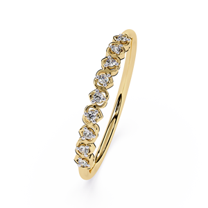 แหวนเพชรทรงกลมแบบเรียงซ้อนสำหรับผู้หญิง ทองคำแท้ 14k เหมาะสำหรับเป็นของขวัญในโอกาสหมั้น วันครบรอบแต่งงาน - Product Image 5