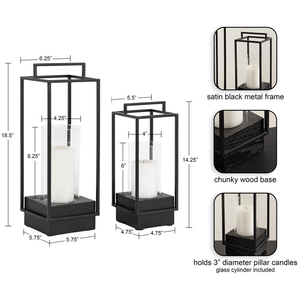 Ensemble de lanternes porte-bougies vintage en fer, très demandé, avec support haut en métal pour décoration rustique de la maison et de mariage - Product Image 4