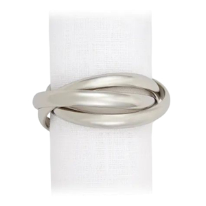Porte-serviettes en acier inoxydable miroir argenté, élégance classique, moderne, durable, écologique, accessoires de table formels - Product Image 1