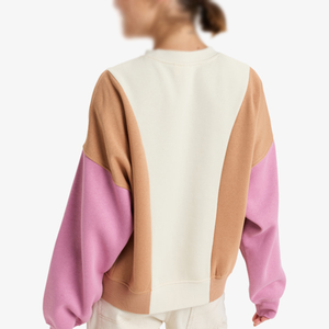 Color Block Crew Neck Cropped Sweatshirt Casual <b>Long</b> <b>Sleeve</b> Pullover <b>Top</b> Custom Apparel Manufacturer Wholesale Clothing - Product Image 4