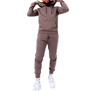 Conjuntos Deportivos de Forro Polar para Hombre, 100% Algodón, Logotipo Personalizado, Color Sólido, Ropa Urbana Ecológica, Cuello con Capucha, OEM - Product Image 1