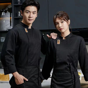 Veste de Chef Personnalisée Kaki à Manches Longues avec Boutons pour le Personnel de Cuisine Professionnel, Hôtellerie et Restauration, Tenue de Travail Culinaire - Product Image 3