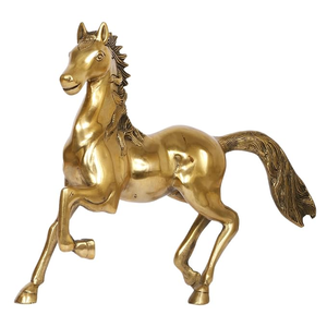 Statue de cheval en métal, figurine décorative de cheval au galop, sculpture animale, décoration d'intérieur, ornement de table - Product Image 1