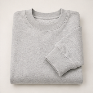 เสื้อสเวตเชิ้ตคอกลมทรงหลวมแบบยาวสำหรับผู้ชาย รุ่น Heather Ash ผ้าผสมคอตตอนเนื้อหนาปานกลาง รุ่น MCRW-0004 - Product Image 6
