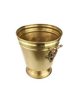 Pot de fleurs vintage en laiton antique Art Déco, en fer et aluminium, vase décoratif, décoration de luxe pour la maison, pot pour plantes d'intérieur - Product Image 2