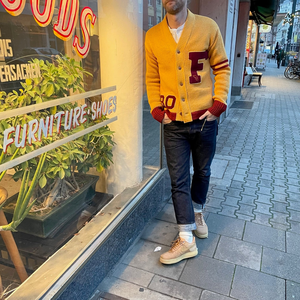 Pull cardigan pour homme, pull à col rond uni à manches longues, pull en tricot chaud et doux, tissu en laine jacquard, pull décontracté pour homme - Product Image 3