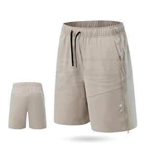 Men's Solid Color Quick Dry Polyester Bermuda Shorts Drawstring Closure <b>Elastic</b> Waist Sporty Casual Outdoor Wear - Product Image 1