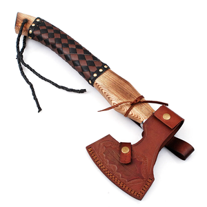 Hache de camping industrielle artisanale forgée à la main, 17,5 pouces, manche en bois dur, outil de survie pour le bushcraft, hache de bûcheron en gros - Product Image 5