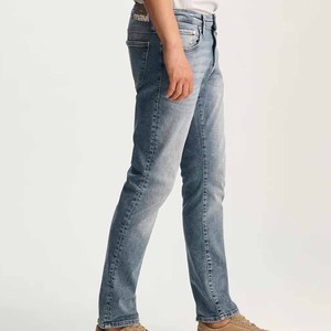 Custom Washed Pure Denim Jeans Street Trend Retro Pants Slim Fit Straight-leg Men's Jeans for Men - Product Image 4