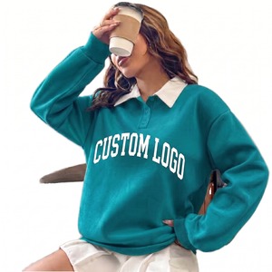 Suéter de Punto para Mujer con Cuello de Botones, Logotipo Personalizado, Estilo Casual, Secado Rápido, Manga Larga, Ropa de Otoño - Product Image 2
