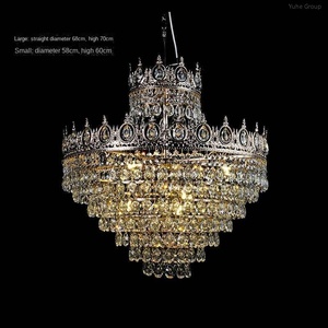 Lámpara de Araña Ovalada de Cristal Dorado Artesanal, Lámparas Colgantes Modernas para Bodas, Banquetes, Decoración de Fondo de Restaurante, Decoración de Hogar de Lujo - Product Image 2