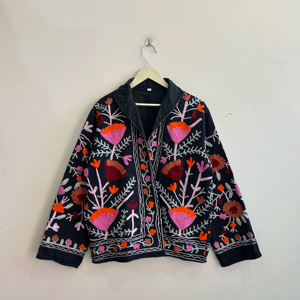 Chaqueta Bordada de Algodón TNT para Mujer, Abrigo Bohemio Tradicional Hecho a Mano - Product Image 1