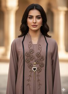 Certified Marble Velvet Traditional Muslim Clothing <b>Shrug</b> Style Winter Outfit Handwork Neck Side Matching Dupatta Women Wear - Product Image 3