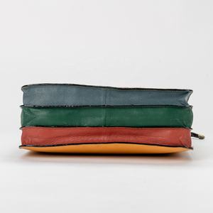 Handmade Multi-Color Recycled Leather <b>Tote</b> <b>Bag</b> with Open Closure Animal Print Letter Pattern Reusable <b>Summer</b> Shopping Arm <b>Bags</b> - Product Image 5