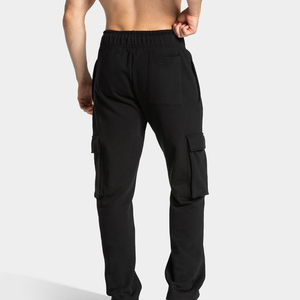 Premium Men's Black Cargo Sweatpants Loose Fit Drawstring Waist Multi <b>Pocket</b> Casual Jogger <b>Trousers</b> High Quality Wholesale - Product Image 5