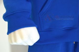 ชุดวอร์มแทรคสูทผ้าฟลีซออร์แกนิค 100% สีน้ำเงินรอยัล สไตล์ยุโรป-อเมริกา สำหรับฤดูหนาว แบบ unisex  พร้อมฮู้ดดี้  รับทำโลโก้และป้ายสีตามสั่ง  OEM ODM ราคาประหยัด - Product Image 3