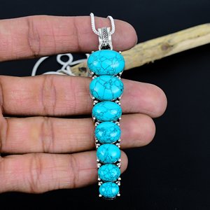 Colgante de Turquesa Hecho a Mano: Joyería de Plata de Ley 925 Hecha a Mano - Product Image 2