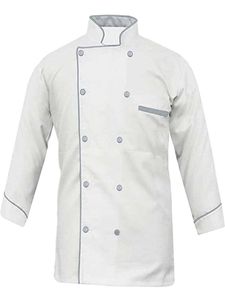 Handmade Embroidery High Quality White Unisex Polyester Chef Coat Long Sleeve Craft Decorative Art Home <b>Kitchen</b> Gift Hotel - Product Image 3