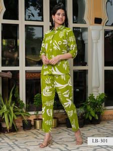 Conjunto de Dos Piezas de Cordón para Mujer FATEMA FASHION, de Muselina Gruesa, Secado Rápido, Estampado Digital Informal, Corte Regular, Primavera Verano - Product Image 4