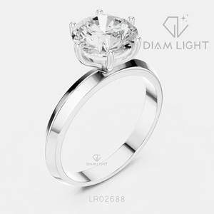 Bague de fiançailles en or blanc 14 carats avec diamant de laboratoire de 1,88 carat, coupe ronde, bague de mariée, certifiée IGI, bijoux fins, cadeau pour femme - Product Image 2